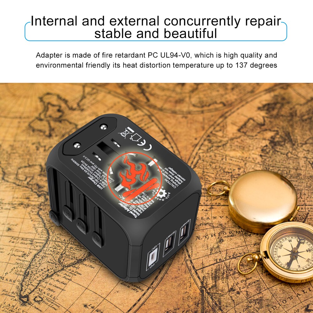 MAXAH Type-C PD Quick Charge Universal Travel Adapter Universal Travel Plug Power Adapter with Type-C PD Wall Charger Adaptor