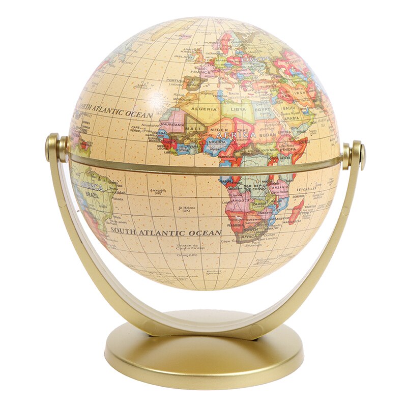 360 Degree Rotating World Globe Earth Antique Home Office Desktop Decor Geography Educational School Supplies Kids Learning