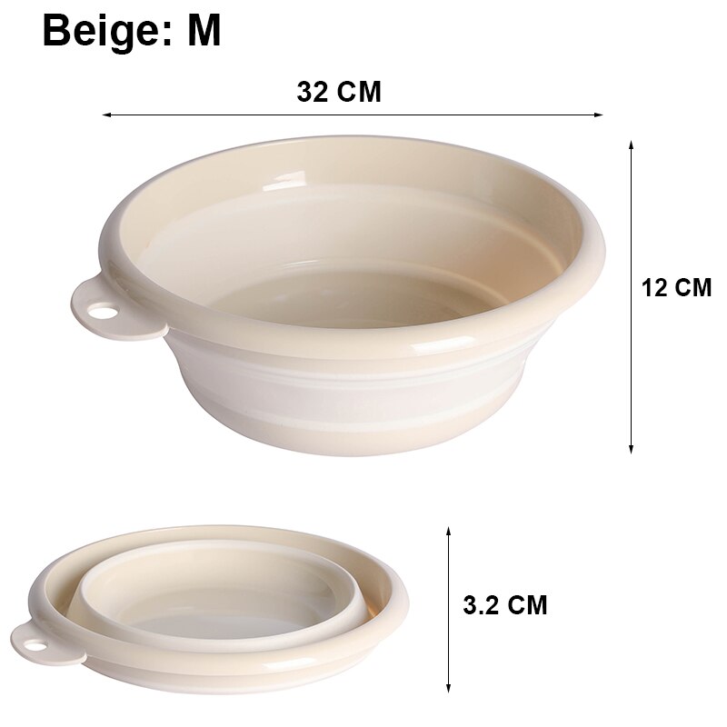 Seau pliable Portable et , bassin pliable pour voyage en plein air pêche Camping, seau de lavage de voiture, 4 tailles: Beige M