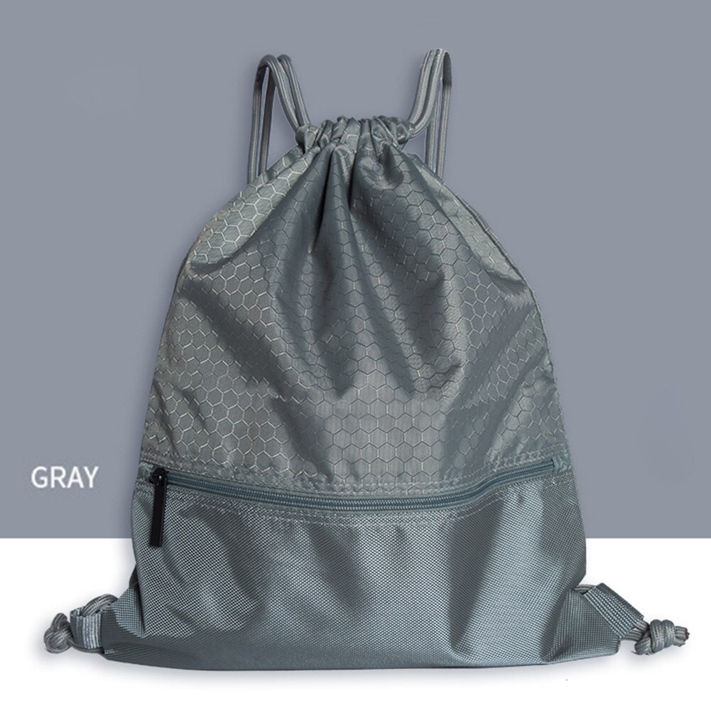 50*42cm Folding Drawstring Storage Waterproof Beam Bag Wear-resistant Sport With Zipper Pocket Home Swimming Backpack Travel: gray