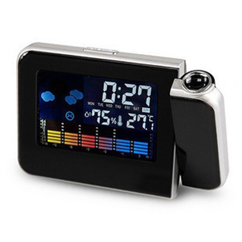 Digital Projection Alarm Clock Weather Station with Temperature Thermometer Hygrometer/Bedside Wake Up Projector Clock