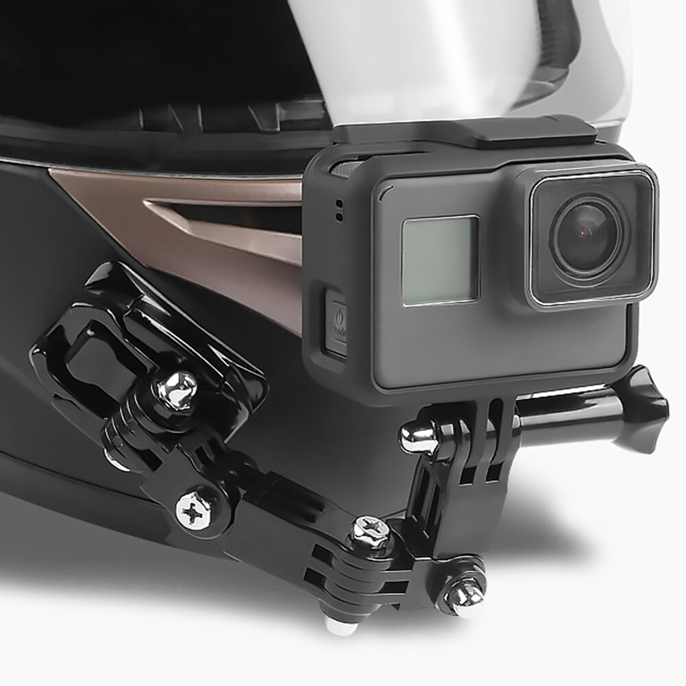 Motorcykelhjälm åkande hakfäste kamerafäste set hakfästeshållare avtagbart hjälmfäste för gopro hero actionkameror