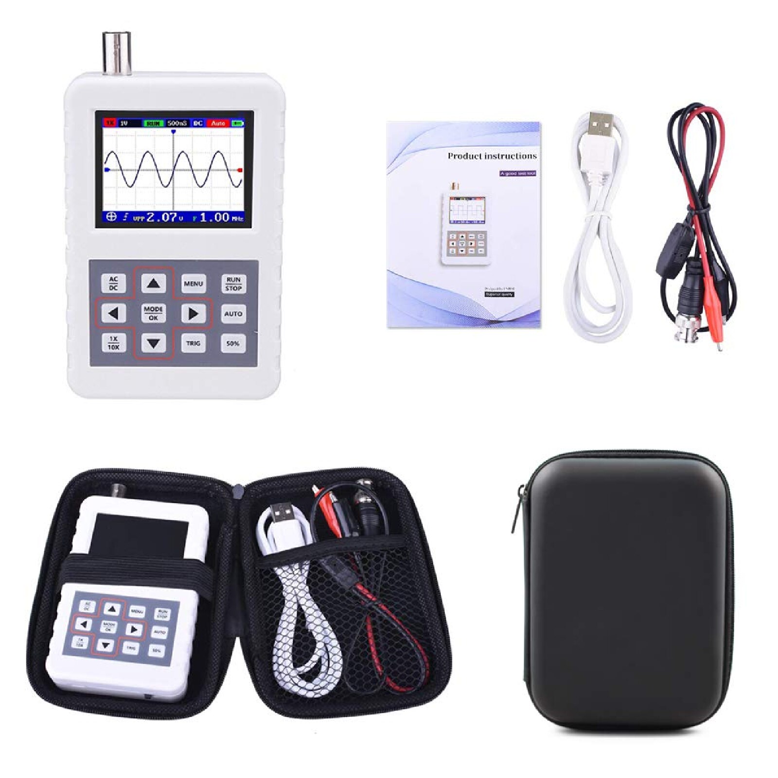 Cleqee DSO PRO 5MHz Handheld Mini Digital Oscilloscope 20MSps Sampling Rate Portable Device
