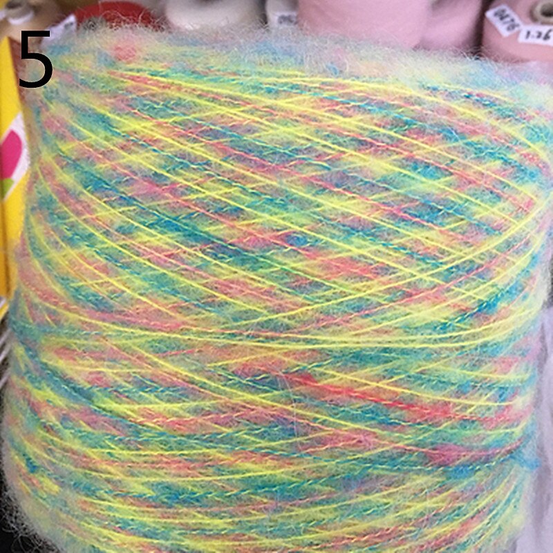 500G Segment Geverfd Mohair Garen Haak Huidvriendelijke Baby Wol Draad Voor Diy Hand Breien Trui Shawl Regenboog puffy Garen: 5-500g-HFL