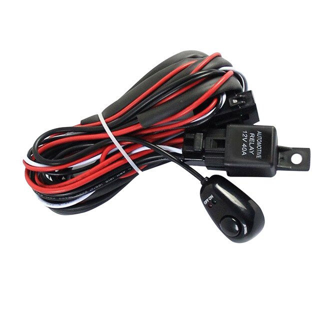 1pc 40A 12v 24v Light Bar 1-2 Switch Relay Led Wiring Harness Kit Light Switch Harness for Off Road Pickup Trucks SUV Boat: Default Title