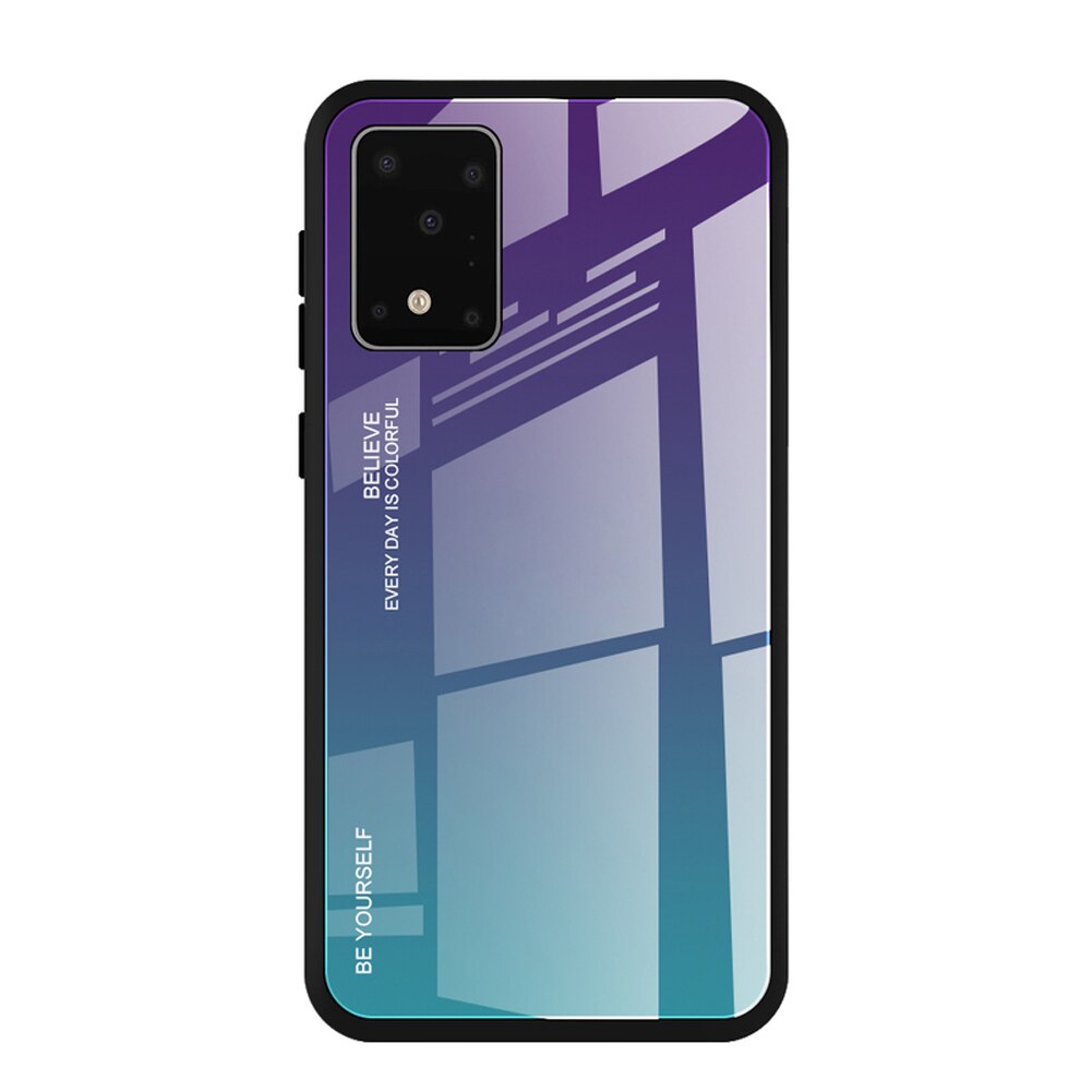 Luxus Gradienten Telefon Fall Für Samsung galaxy S20 Ultra S20 Plus Gehärtetem Glas Zurück Abdeckung Für Samsung galaxy A51 A71 coque: For Samsung S20Ultra / 3