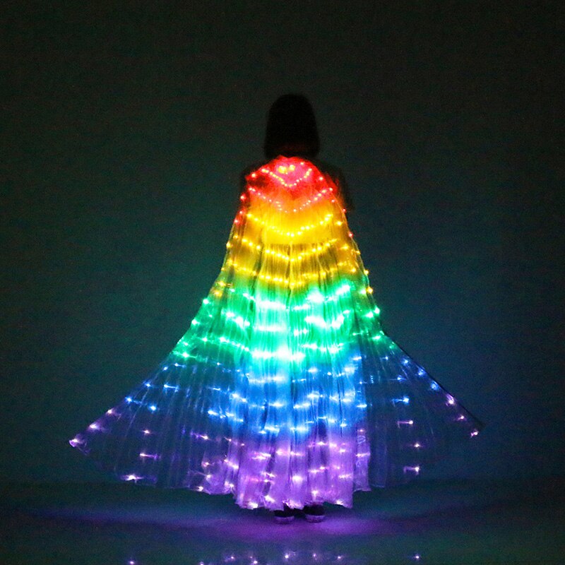Accesorios para actuación en escenario para mujer, accesorio de baile, alas de baile LED para DJ, disfraz de alas iluminadas, alas de baile LED, colores del arco iris