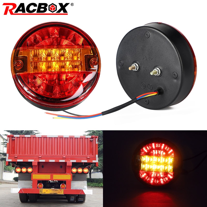 1 pièces 12V 24V LED arrière feu arrière lumineux avertissement rond Hamburger lumières pour lampe camion camion voiture Van remorque