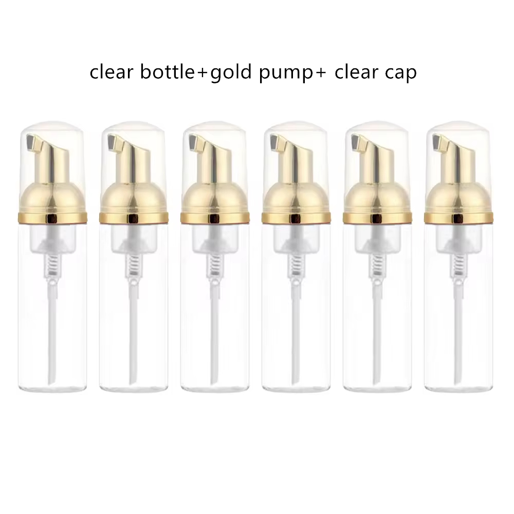 6 Teile/los 2 unzen/60 ml Kunststoff Schaum Pumpe Flasche Leere Gesicht Wimpern Kosmetische Flasche Reiniger Seife Spender für reinigung Schaum Flasche: Schokolade