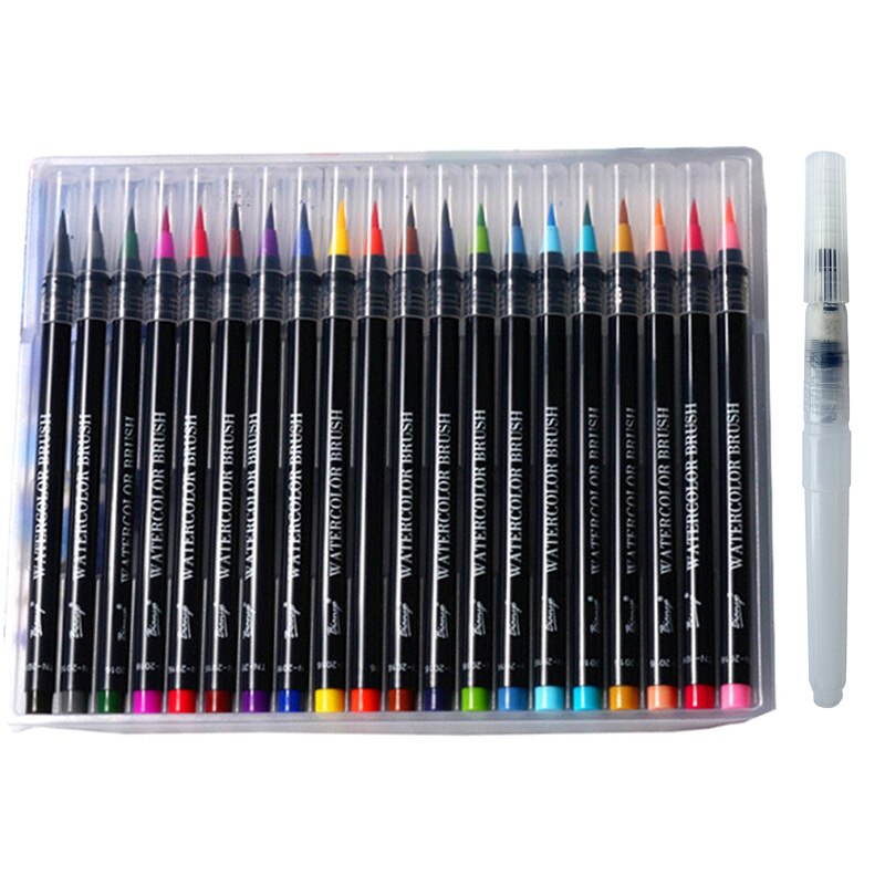 20pcs/Set Calligraphy Pen Art Sets Watercolor Pens Comic Hand-painted Soft Pen Practical Painting Supplies Sets