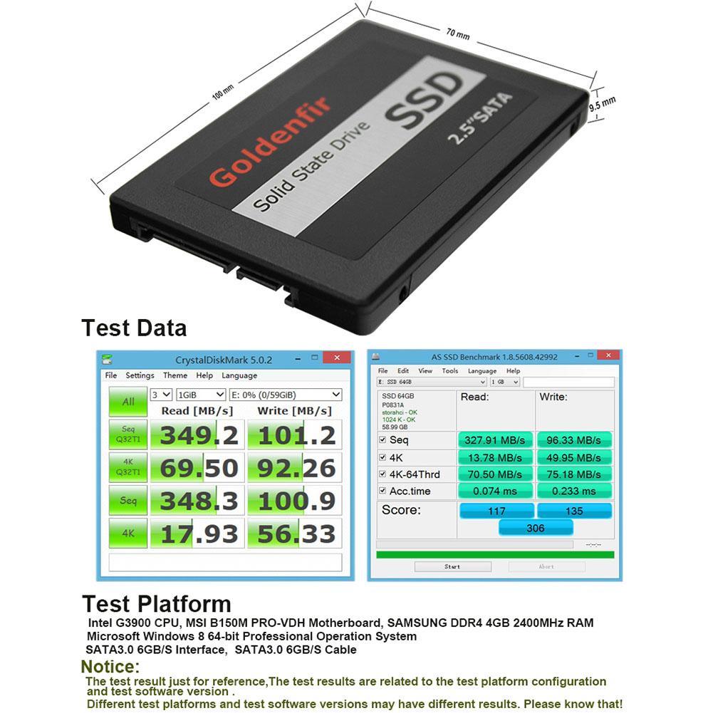 Disco rigido 8GB 16GB 32GB 60GB 120GB 128GB 240GB 256GB 480GB SATA 2.5 SSD a stato solido per Computer Desktop portatile