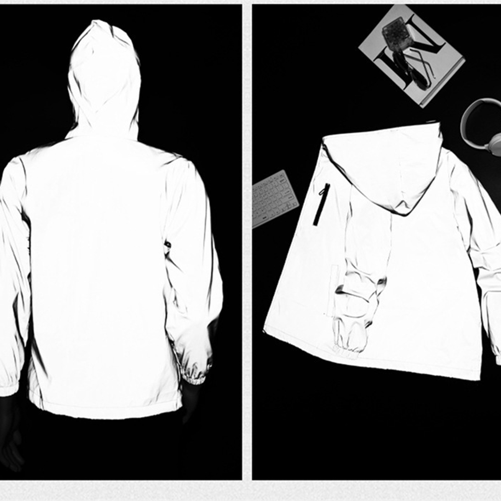 Refleksjakke sykkeljakker herre frakker vår høst hettegenser vindjakke sykkel myk vindtett vanntett jakke