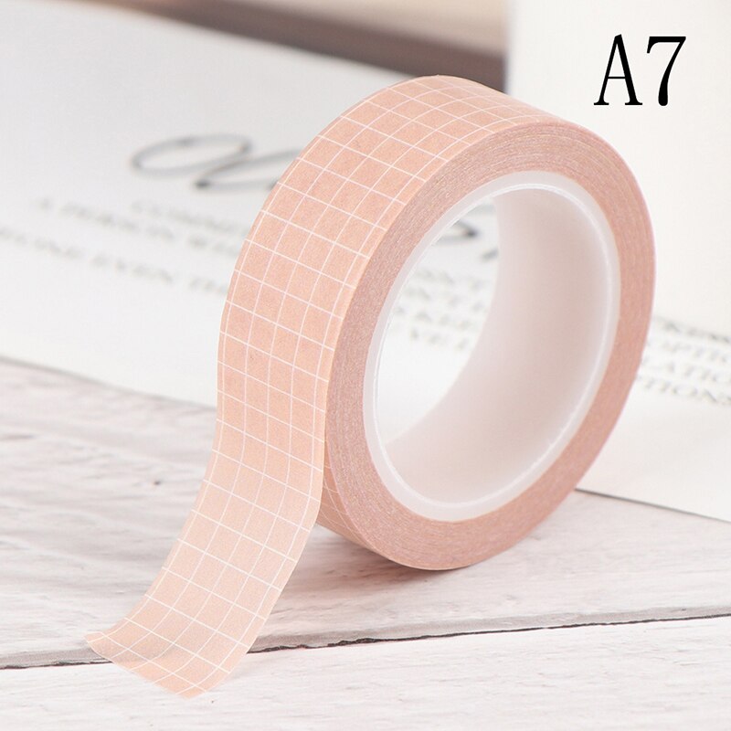 Grid Washi Tape Japanse Papier Diy Planner Masking Tape Plakband Stickers Briefpapier Tapes Decoratieve Kleurrijke: A7