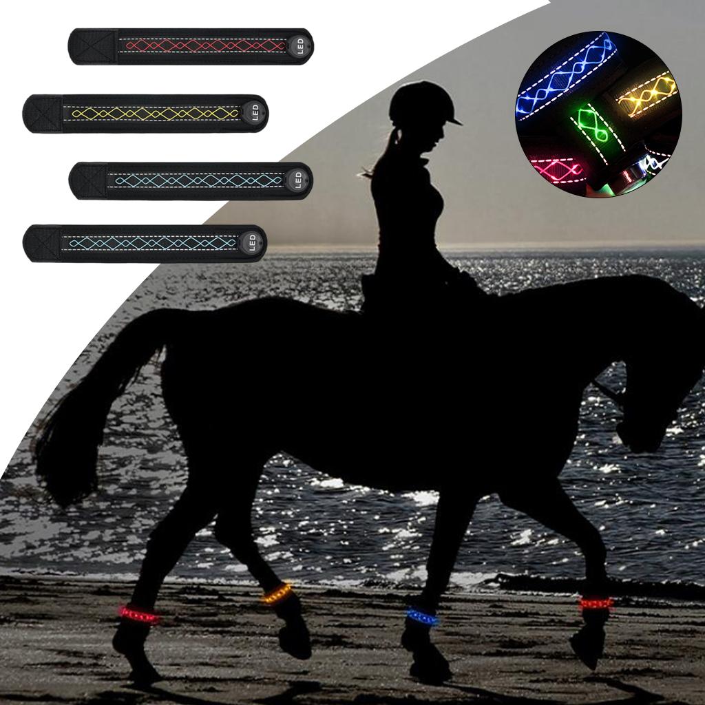 LED Horse Leg Strap High Visibility for Horseback Riding - Adjustable, Sturdy &amp; Comfortable Equestrian Safety Gear