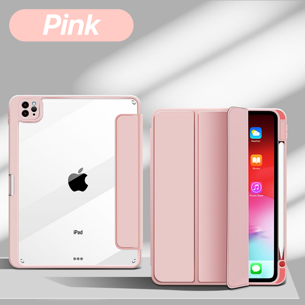 Nederlands Voor IPad 10.9 Air4 Air5 met potloodhouder Transparant geval voor IPad 5/6/7/8/9/10e Funda Mini 6 Pro 11 12.9In beschermhoes: ELEVEN / Rood