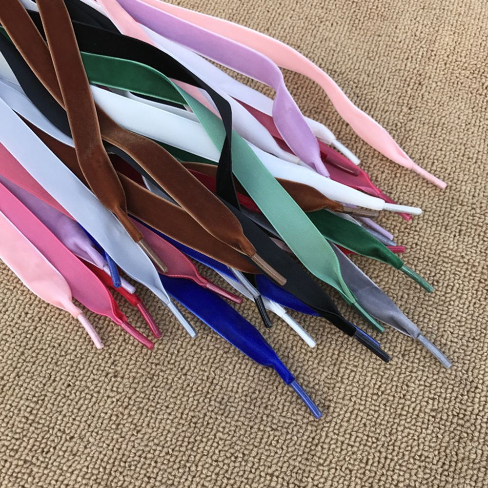 Bottes de lacets en velours de 120cm, 1 paire, ruban de lacets, chaussures de sport multicolores sur un côté