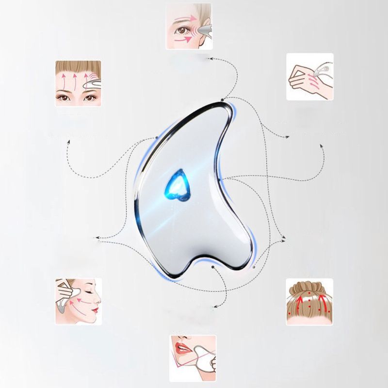 Elektrisk gua sha board ansigtsskrabeplade massager formeværktøj løfteskraber slankere spa afslappende maskine usb genopladelig