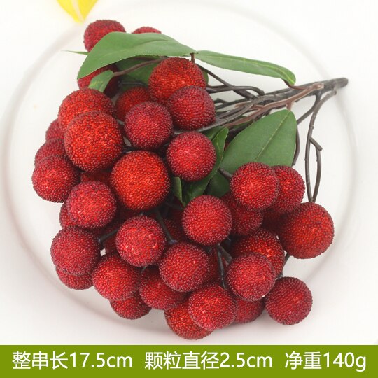 Artificial Decorations Fruits Simulation Litchi Longan Bayberry Orange String Tomatoes Model Party Decoration Miniatures Props: Light Grey
