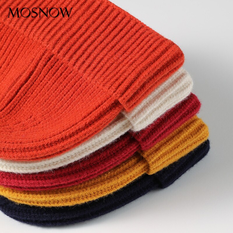 Vinterhue strikket kort beanie ensfarvet melon kasket kvinder mænd hip hop kalot unisex street retro casual hat