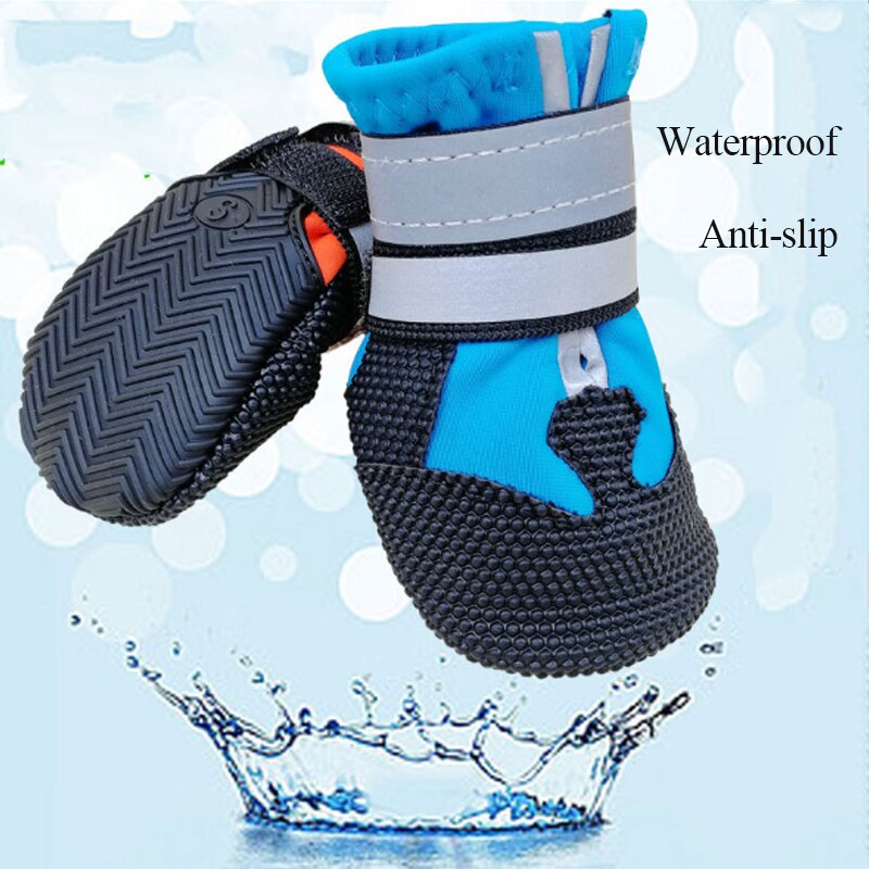 4 stuks antislip waterdichte hondenschoenen winter sneeuw hondenlaarzen sokken warme beschermende honden regenlaarzen huisdier schoenen hoezen