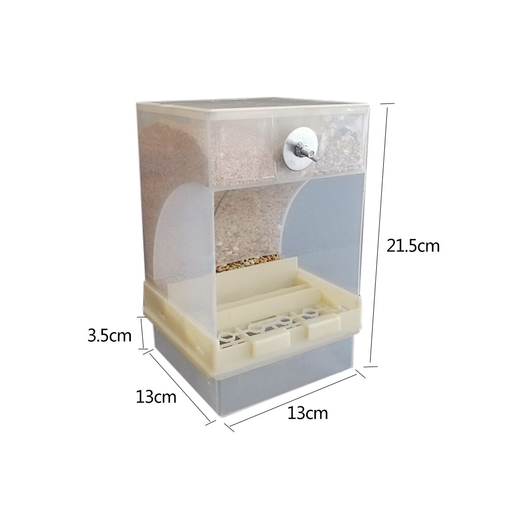 Plastic Hanging Bird Food Container Outdoor Waterproof Bird Feeder Pet Supplies Garden Decoration Pet Feeding Bowl: clear
