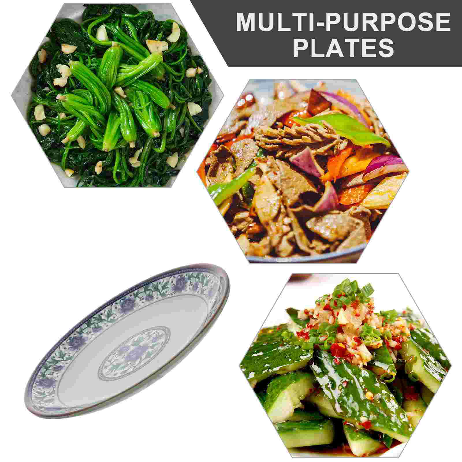 2pcs Melamine Plates Round Plates Food Serving Plates Kitchen Plates
