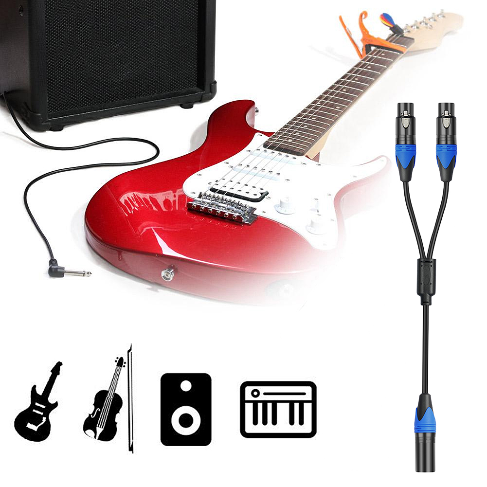 Cavo sdoppiatore XLR da 50 cm 1 XLR femmina a 2 XLR maschio Cavo sdoppiatore XLR Y Cavo sdoppiatore per microfono per miscelatore amplificatore