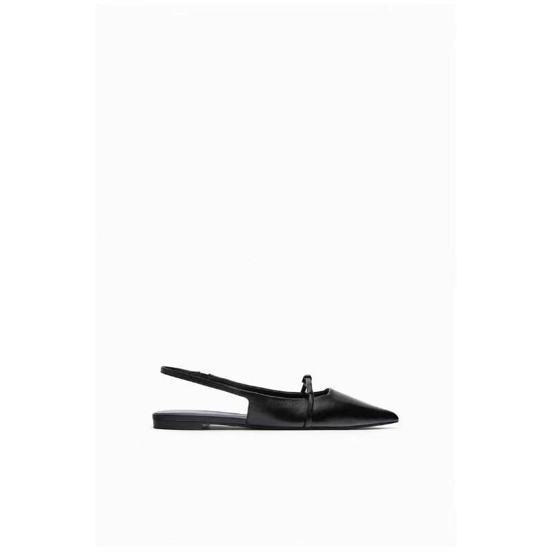 2024 Bling Vrouwen Sandaal Mode Puntschoen Ondiepe Slip Op Dames Elegante Slingback Schoenen Med Hak Platte Schoenen