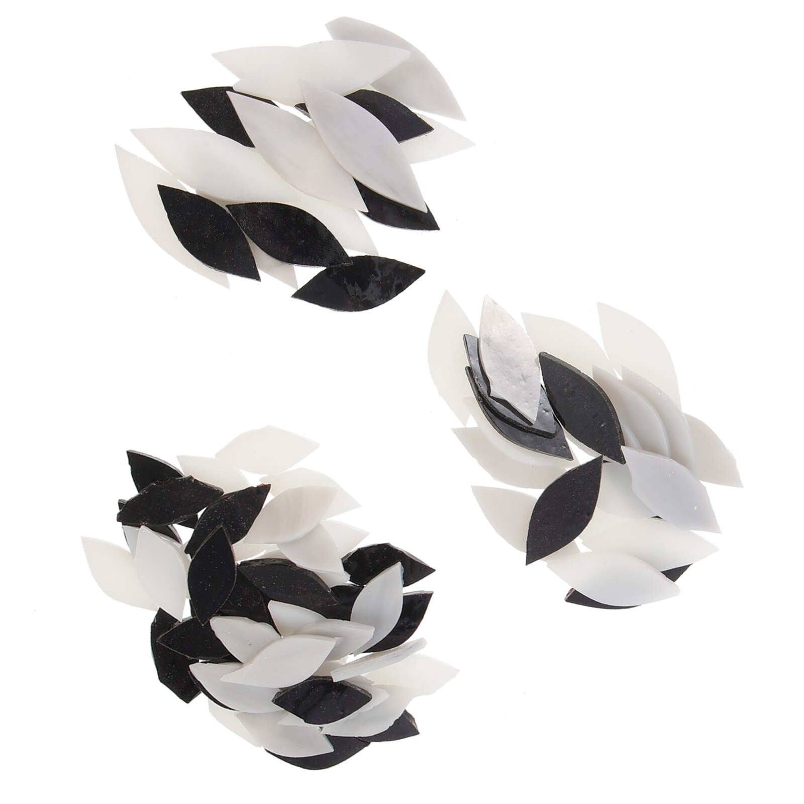 3 Bags Crafts DIY Mosaic Pieces Decorative DIY Leaf Petals Mosaic Fragments: Black White