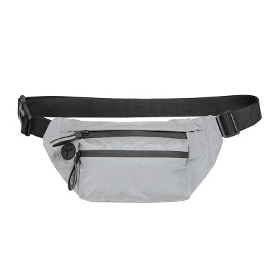 Waterdichte Man Heuptas Fanny Pack Mode Borst Pakken Outdoor Crossbody Tas Grote Capaciteit Unisex Riem Tassen Hip Taille Packs: Reflective gray
