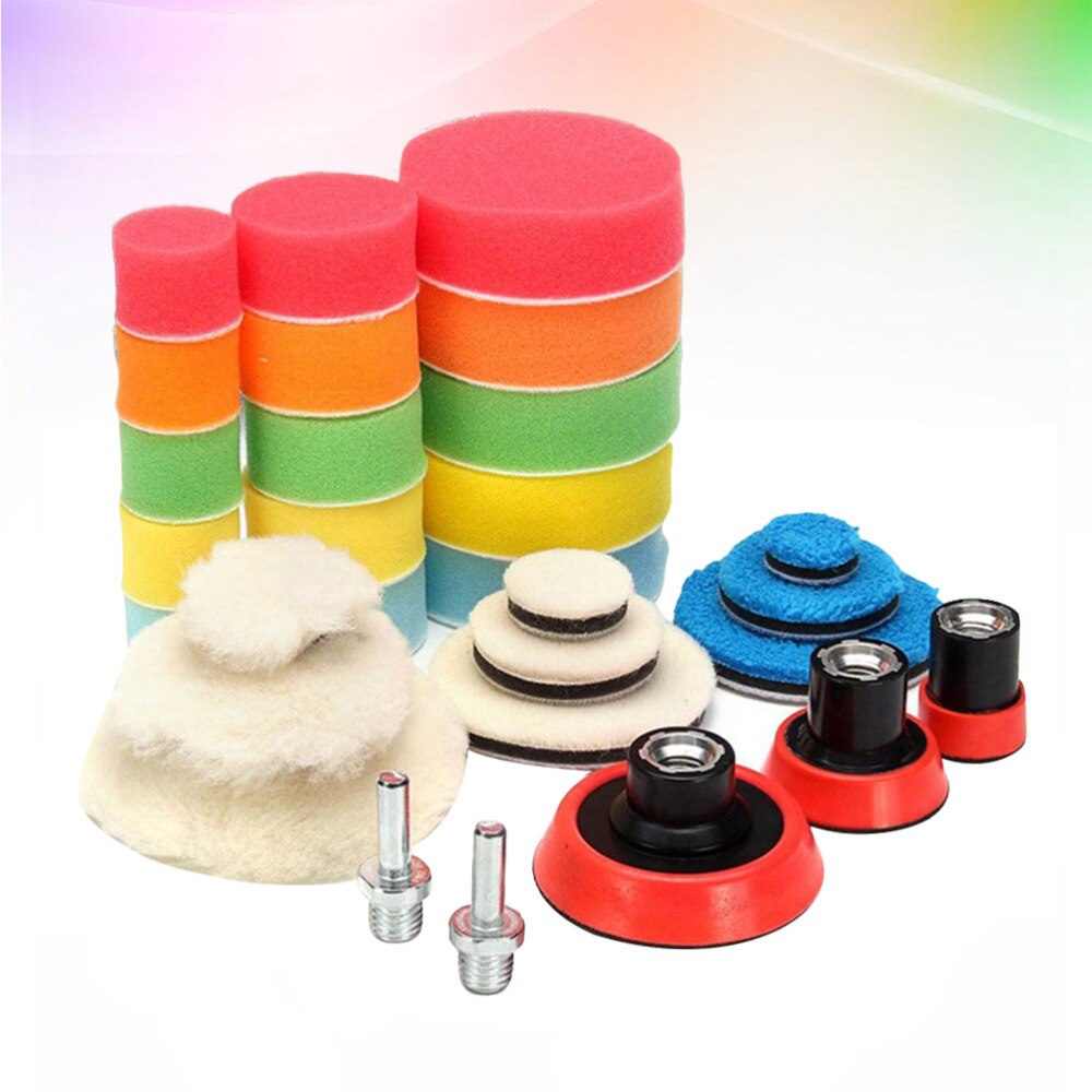 SIQUK 13 Stuks Polijsten Pads Kit 180mm Auto Polijsten Pad Foam Polish Pads Polijstmachine Bevestiging voor Boor, 7 Inch