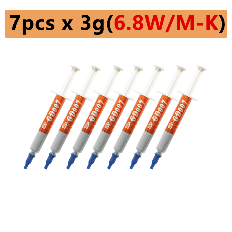 GD007 – pâte de graisse thermoconductrice, ventilateur de refroidissement, plâtre de Silicone, composé de dissipateur thermique haute Performance 6.8W/mk: BBK 7pcs x3g