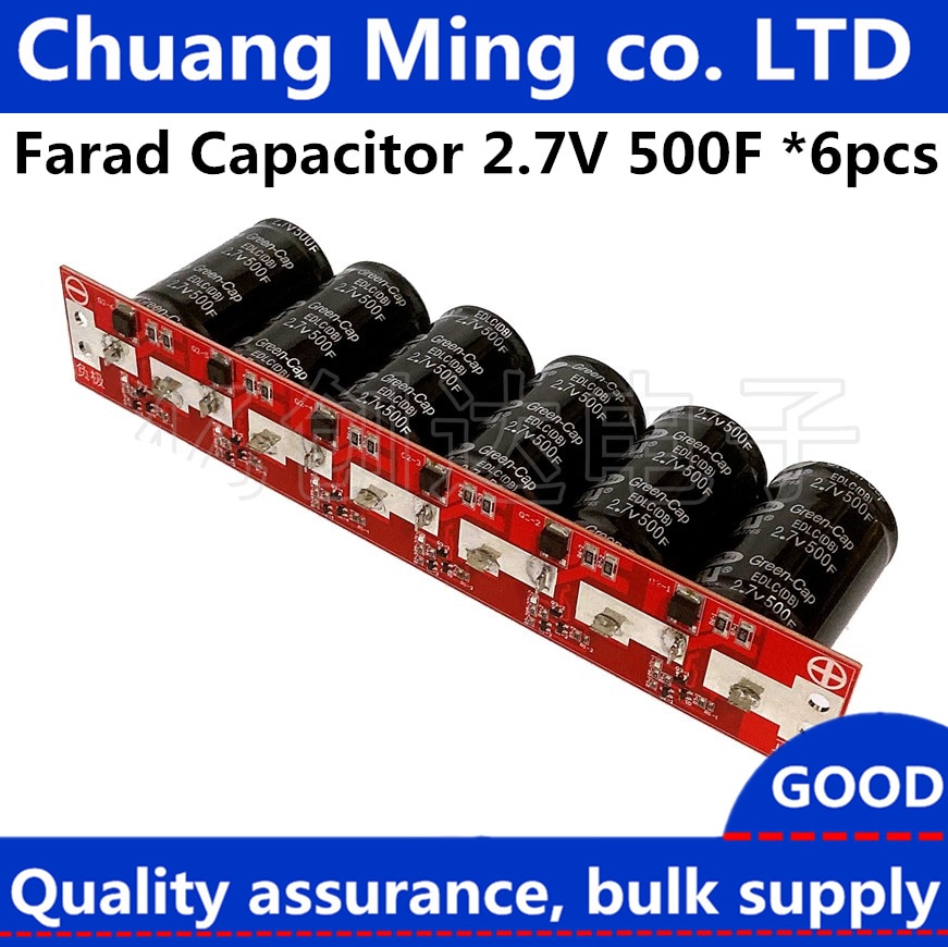 Farad Condensator 2.7V 500F 6 Pcs/1 Set Super Capaciteit Met Bescherming Boord Automotive Condensatoren