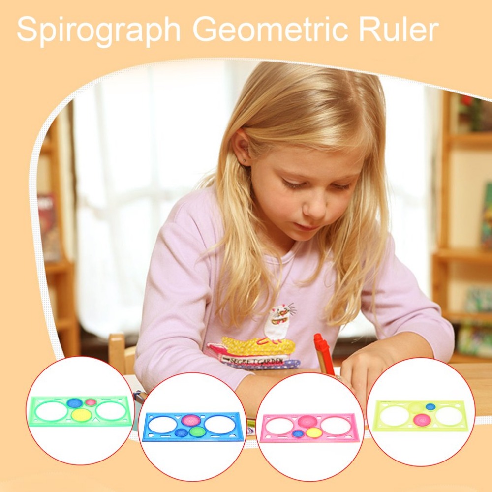 1PC Multifunctional Spirograph Geometric Ruler Drafting Tools Learning Drawing Tool Plastic Ruler School Stationery supplies