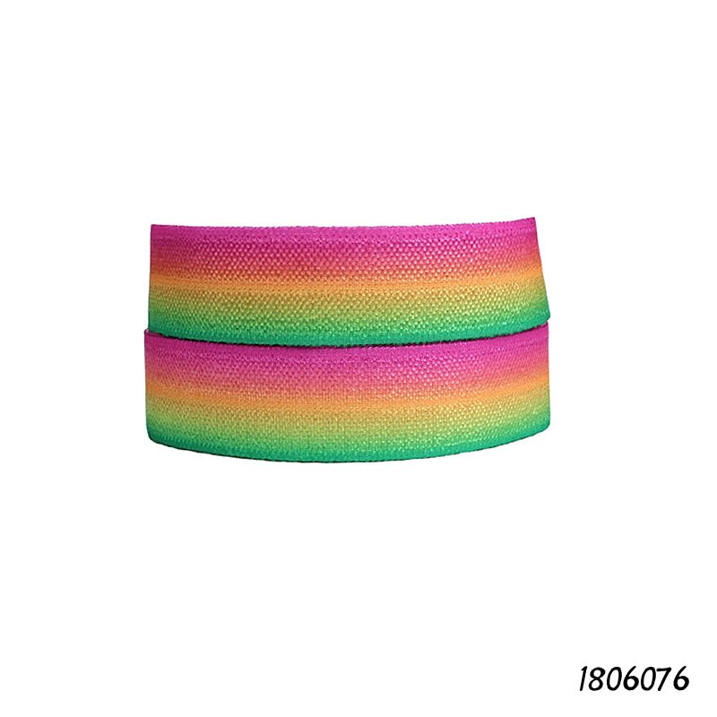 (50 yards/parti) spandex nylon stof regnbuegradient ombre trykt fjende elastisk bånd: E1809004