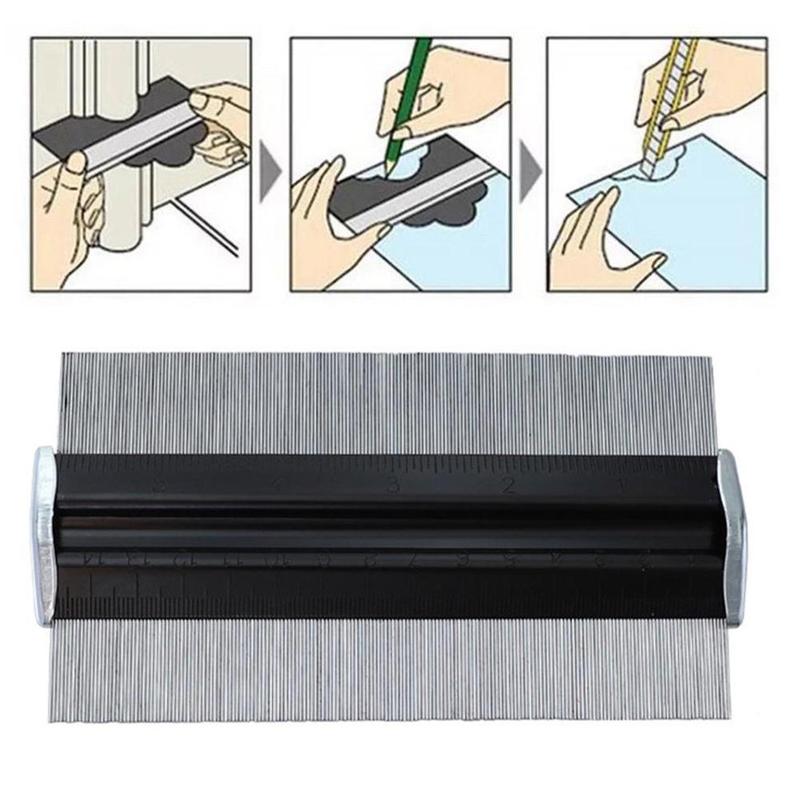 1piece Multifunctional 6 Inch Profilometer Metal Pin Radian Measuring Ruler Tools Measuring For Woodworking Gauge V0W1