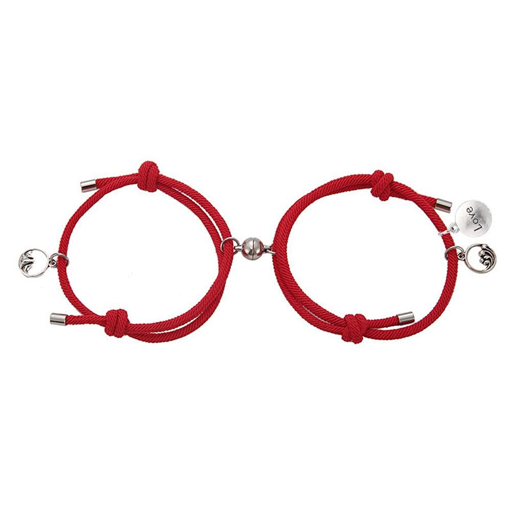 Paare Armbinde einstellen Magnetische Anziehung Beziehung Einstellbare Ewige Armbänder für Frauen Männer Freund Freundin Liebhaber: b