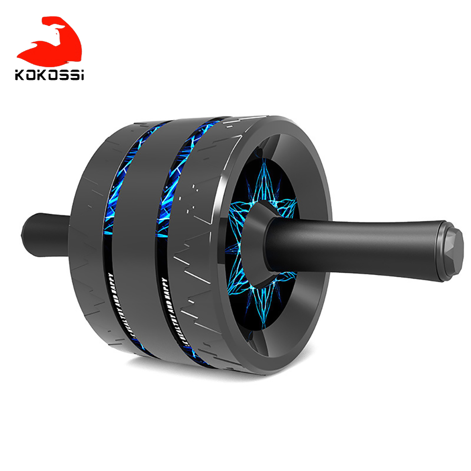 KoKossi Abdominal Wheel Training Abdominal Arm Muscles Home Gym Exercise Body Building Fitness Equipment AB Roller With Mat: black