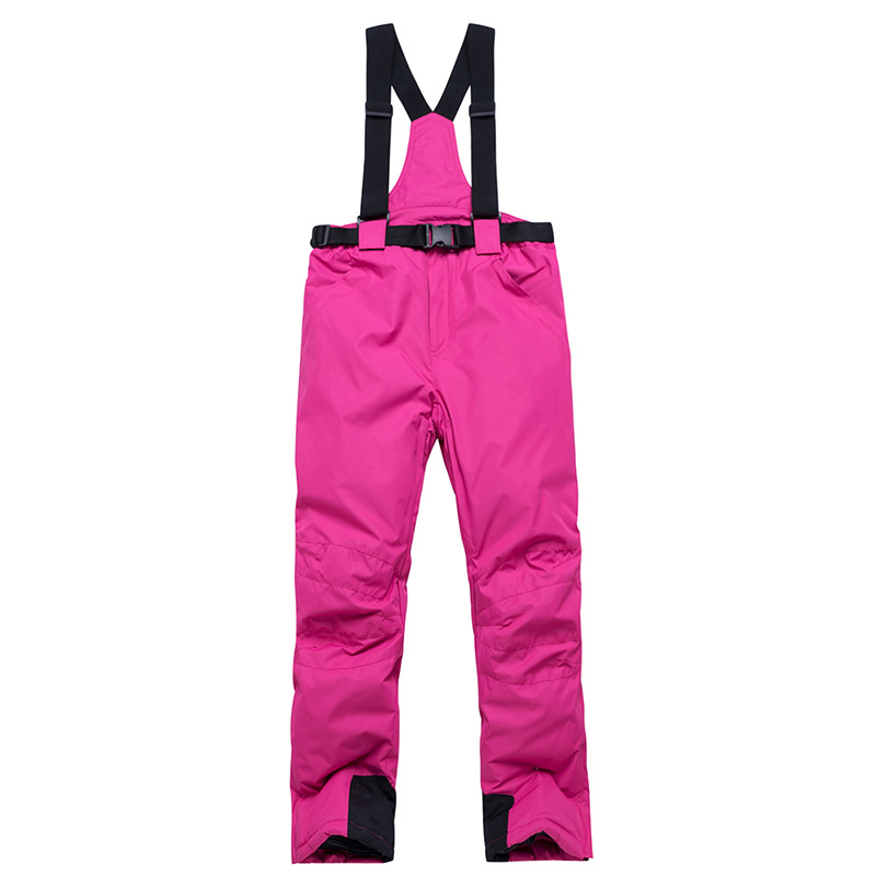 Mannen En Vrouwen Paar Winter Ski Broek Winddicht Waterdicht Warming Dikker Soft Shell Broek Outdoor Snowboard Broek: rose Red / XXXL