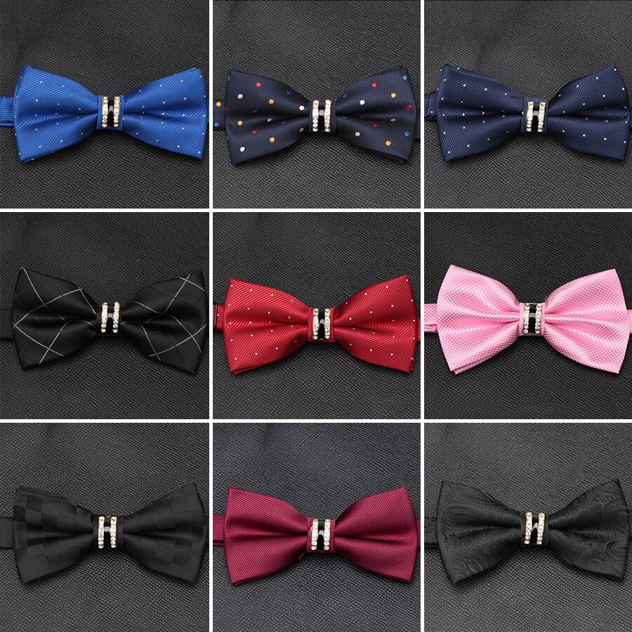 Men Luxurious Bowtie Groom Solid Dot Cravat Gravata Butterfly Wedding Bow Ties Male Accessories for Mens Tie