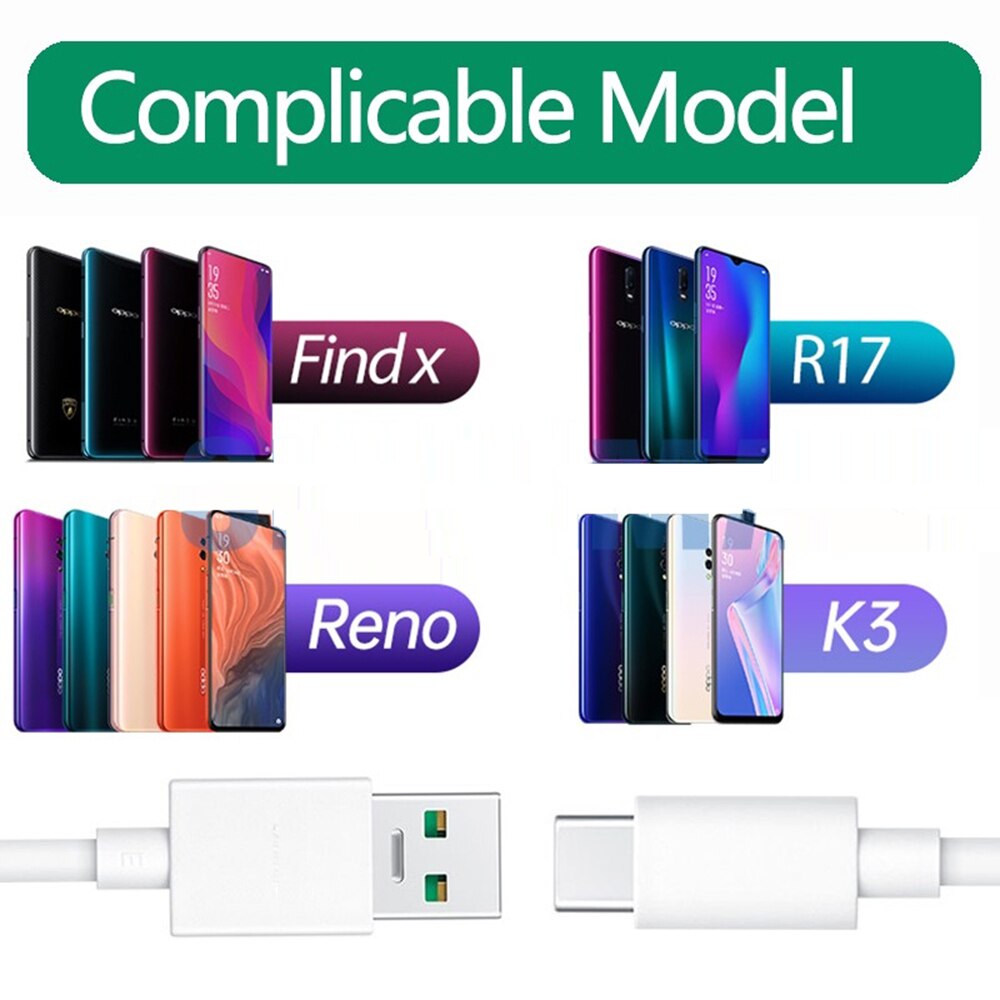 Charger cable For OPPO A92s A92 A72 A52 / Realme 6i / Reno4 Z 5G / A73 5G Reno4 F A53s A93 A33 A32 A53 / A72 5G Mobile phone