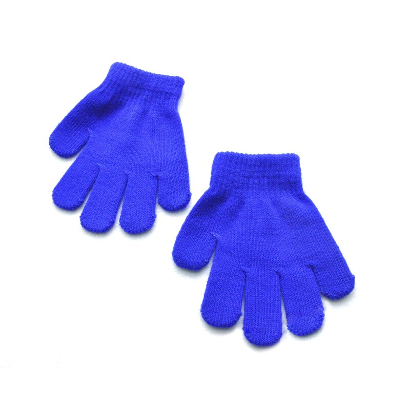 Wecute Art Winter Warme Handschuhe für 3-7 jahre freundlicher Reine Farbe Gestrickte Warme Handschuhe Kindergarten 13*10cm Weiche Außen Spielen: Blau