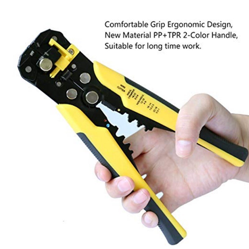 1Pc Kabel Wire Stripper Cutter Crimper Automatische Multifunctionele Tab Terminal Krimpen Strippen Tang Gereedschap 8 Inch