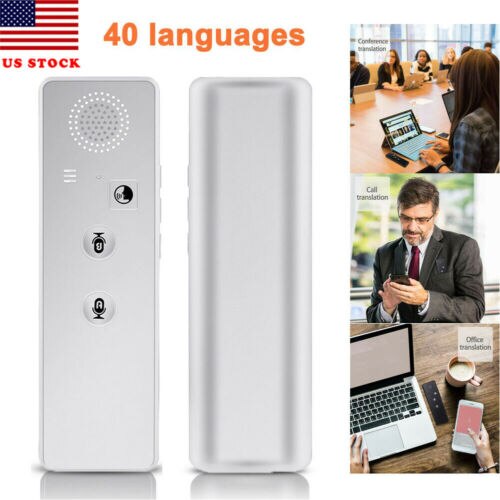 Translation Kit Intelligent Bluetooth 4.1 Translator 40 Languages Instant Voice Pocket Device Study Business Portable Translator