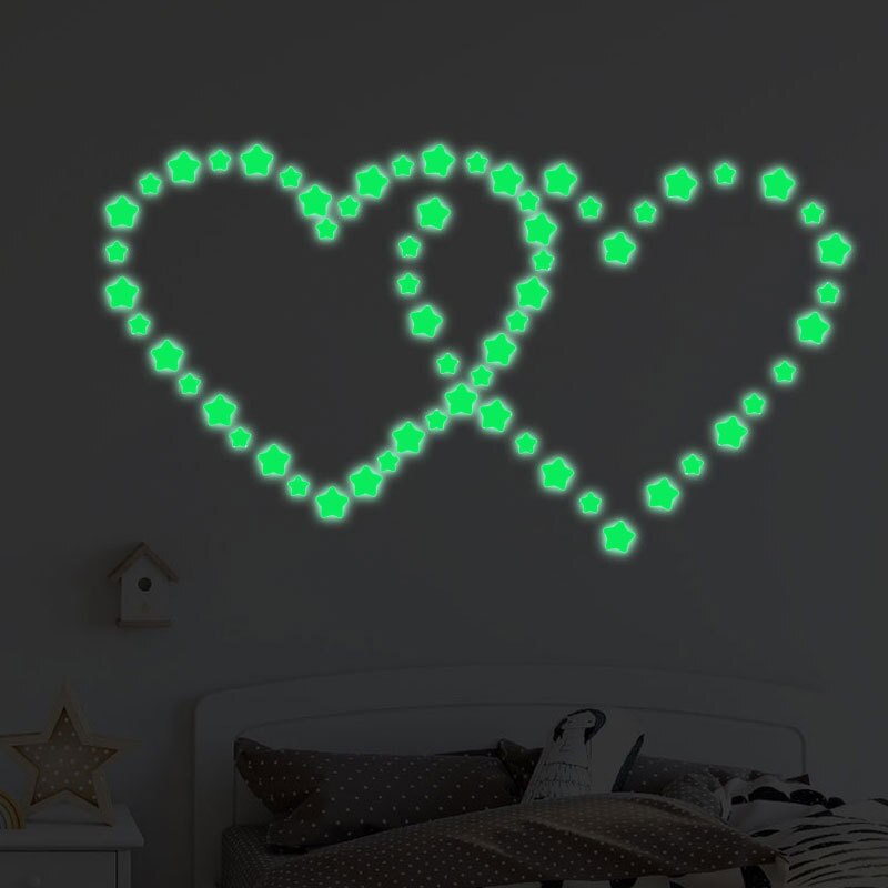 127pcs Stars Dots Luminous Wall Sticker for Kids Room DIY Bedroom Wall Decor Stickers Fluorescent Home Decoration Glow In Dark