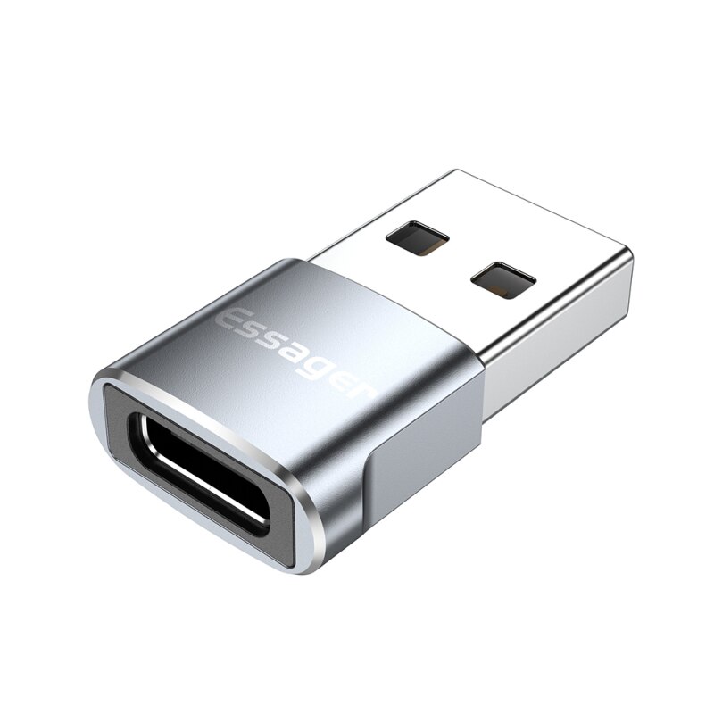 Usb type c otg adapter usb 3.0 til usb c hannkonverter innebygd høy chip frakt adapteren kan støtte 3a strøm: Grå