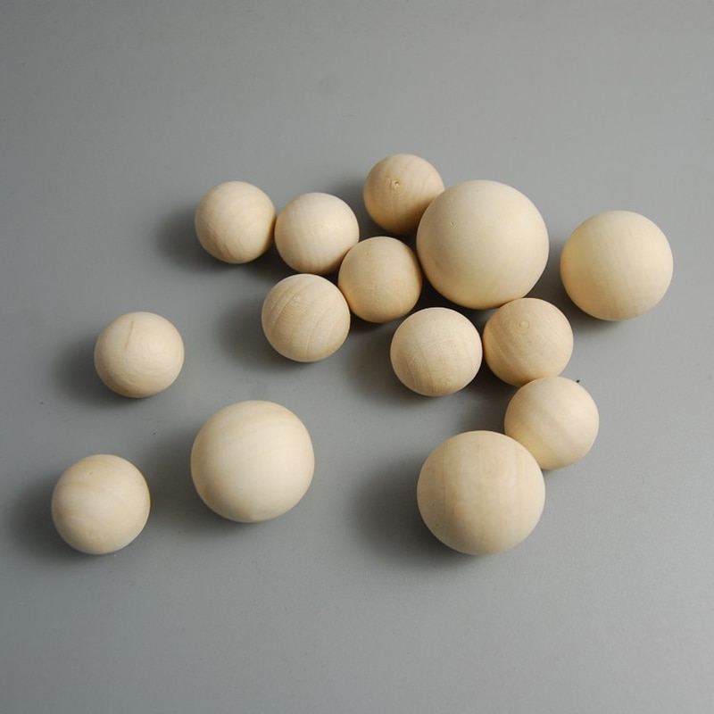 DIY Natural Ball Round Spacer Wood Beads Eco-Friendly Lead-Free Natural Color Wood Jewelry Wooden Beads Jewelry Making No Hole