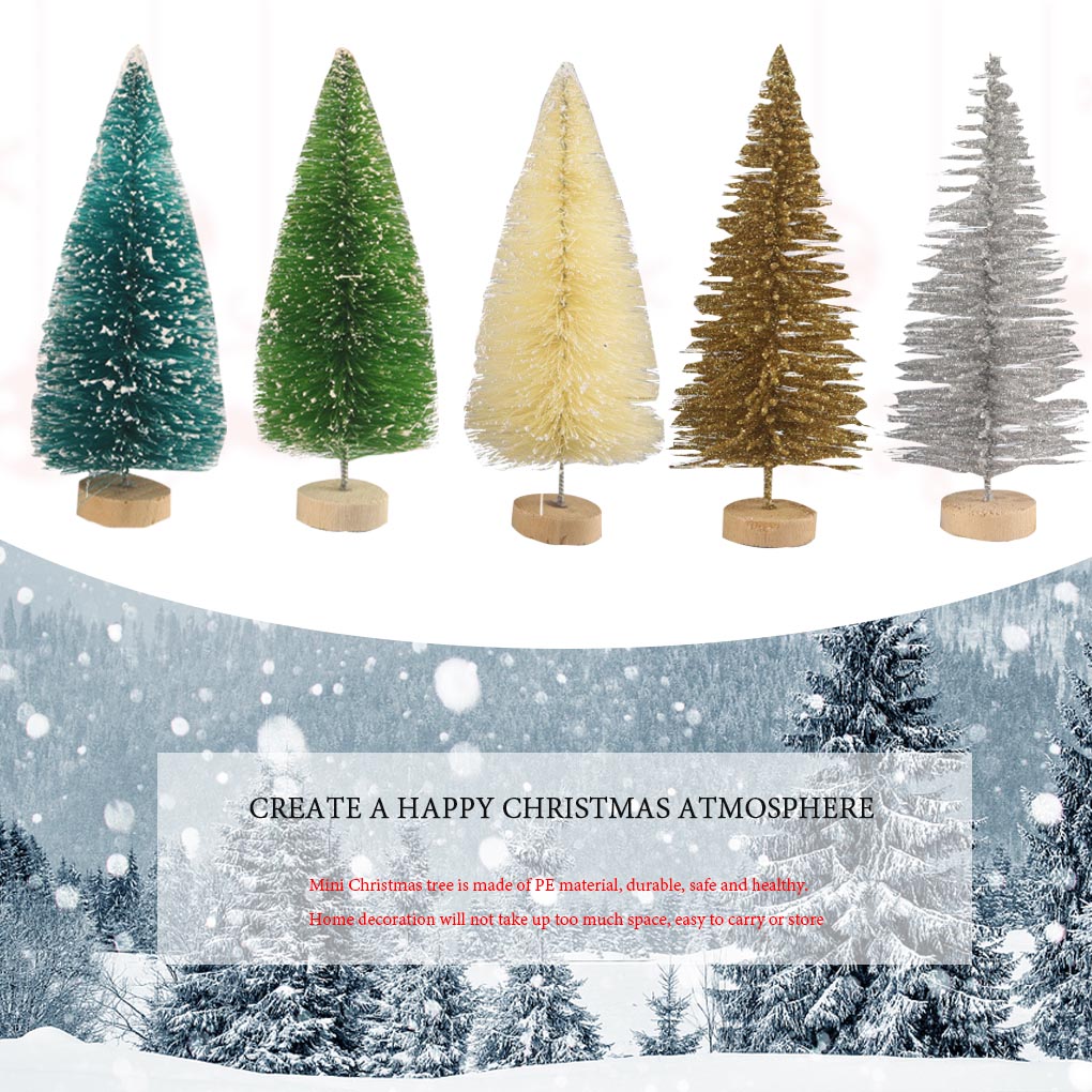 Mini Christmas Tree Home Office Tabletop Mini Tree Ornament with Round Base Decoration