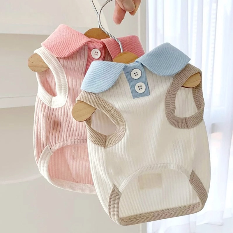 Zomer Hond Poloshirt Ademende Hondenkleding Mode Puppy Vest Leuke Effen Kat Shirt Zachte Huisdier Kostuums Chihuahua Hondenkleding
