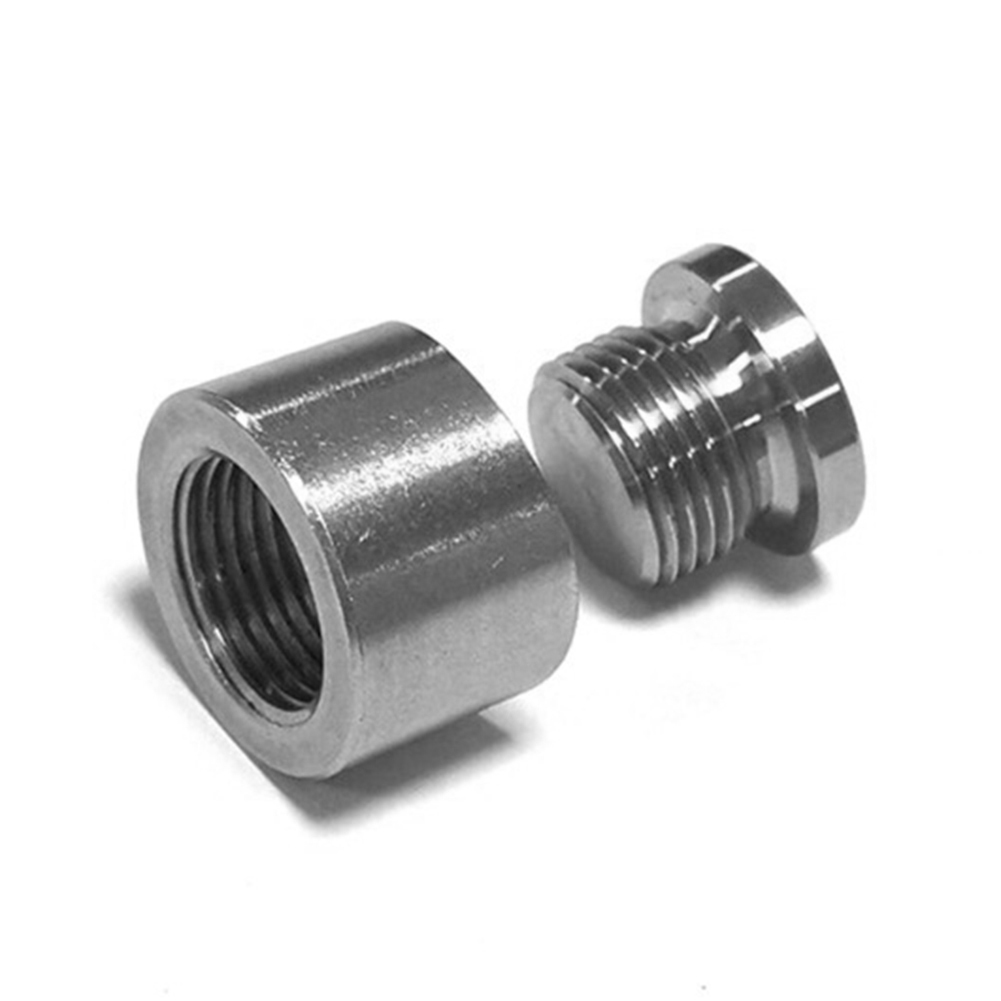 Auto Oxygen Sensor Bung with Gasket Stepped Mounting Plug Nut Kit with Gasket Fitting Bung M18x1.5 for Oxygen Sensor